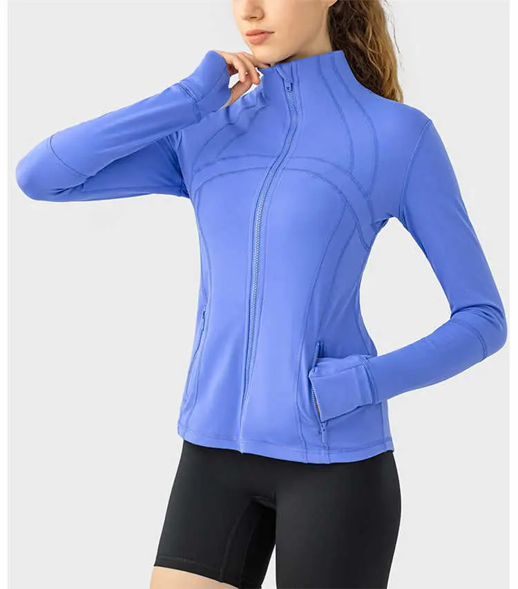 Long Sleeve Sports Zip Jacket Gym Fitness Clothes